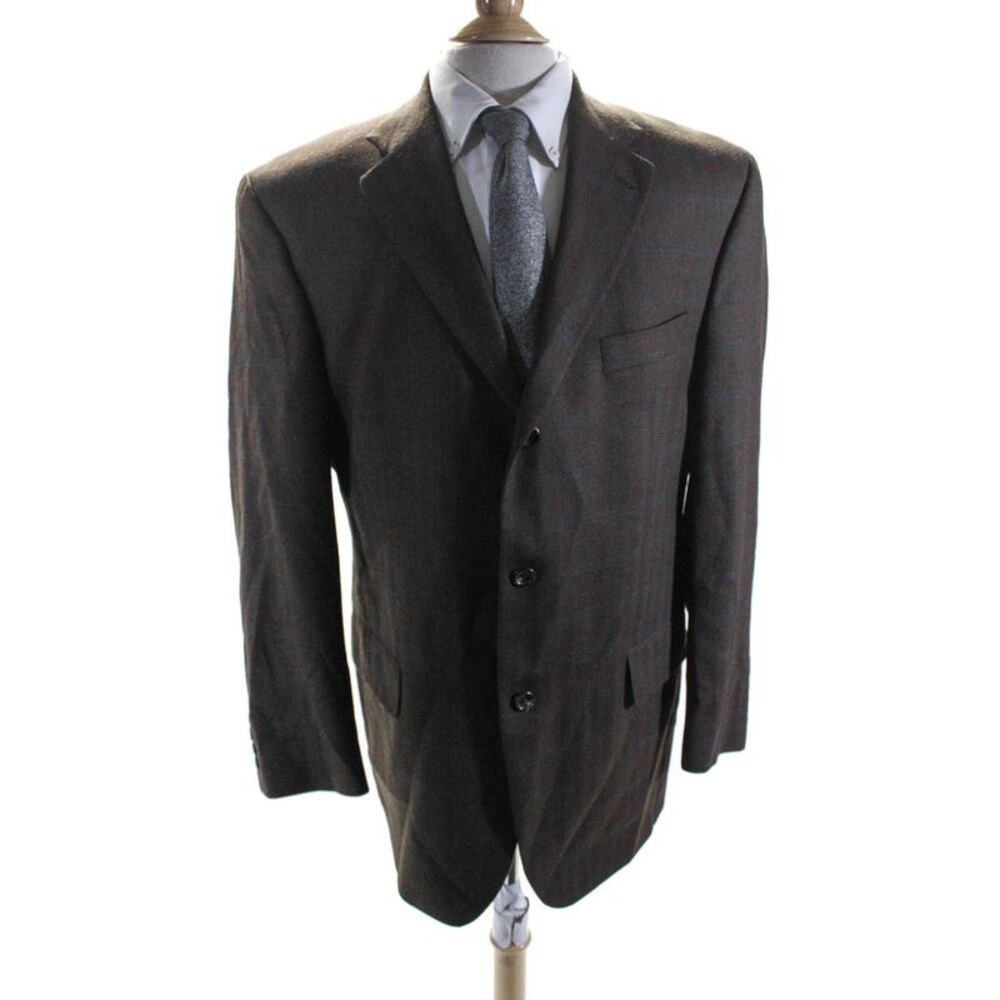S. Cohen Comfort Men's Collared Long Sleeves Lined Plaid Jacket Size 42